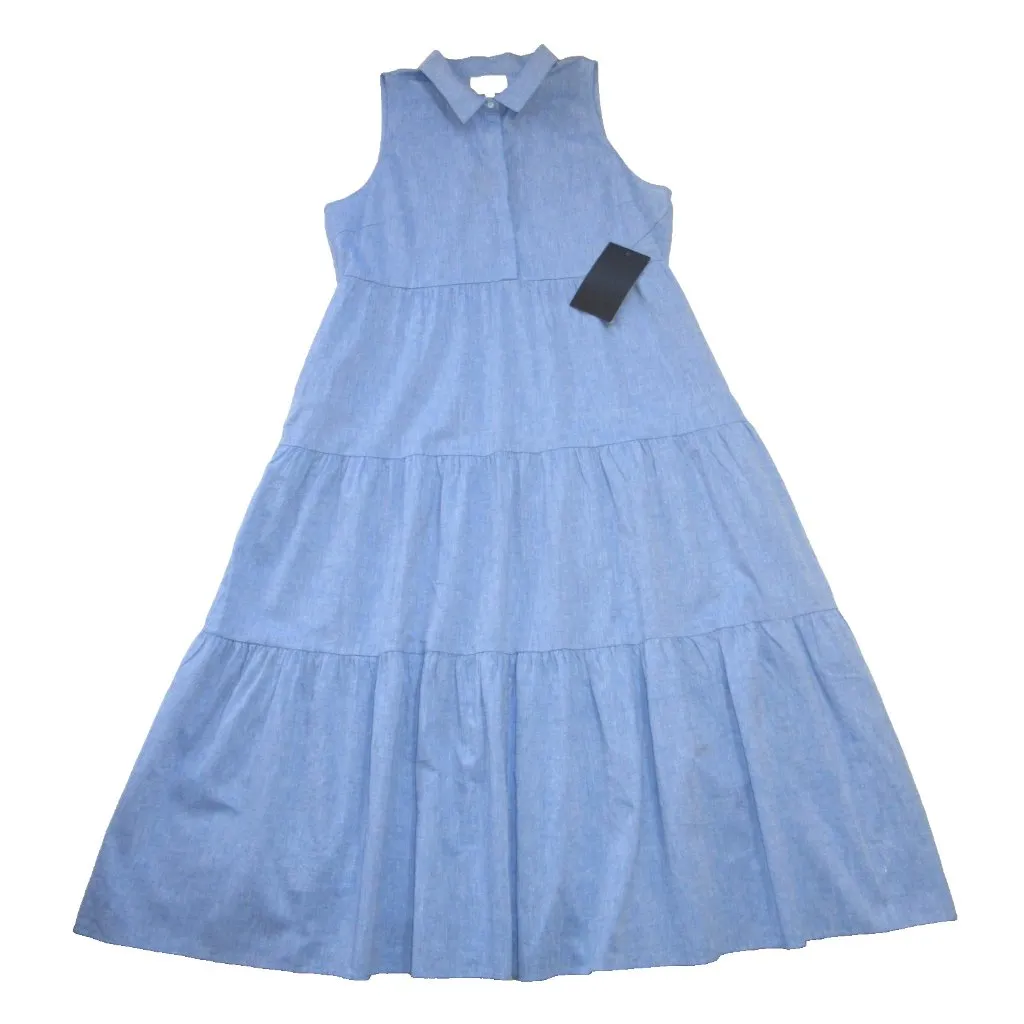 NWT Tuckernuck POMANDER PLACE Sleeveless Mabel in Chambray Blue Maxi Dress XXL - Image 4