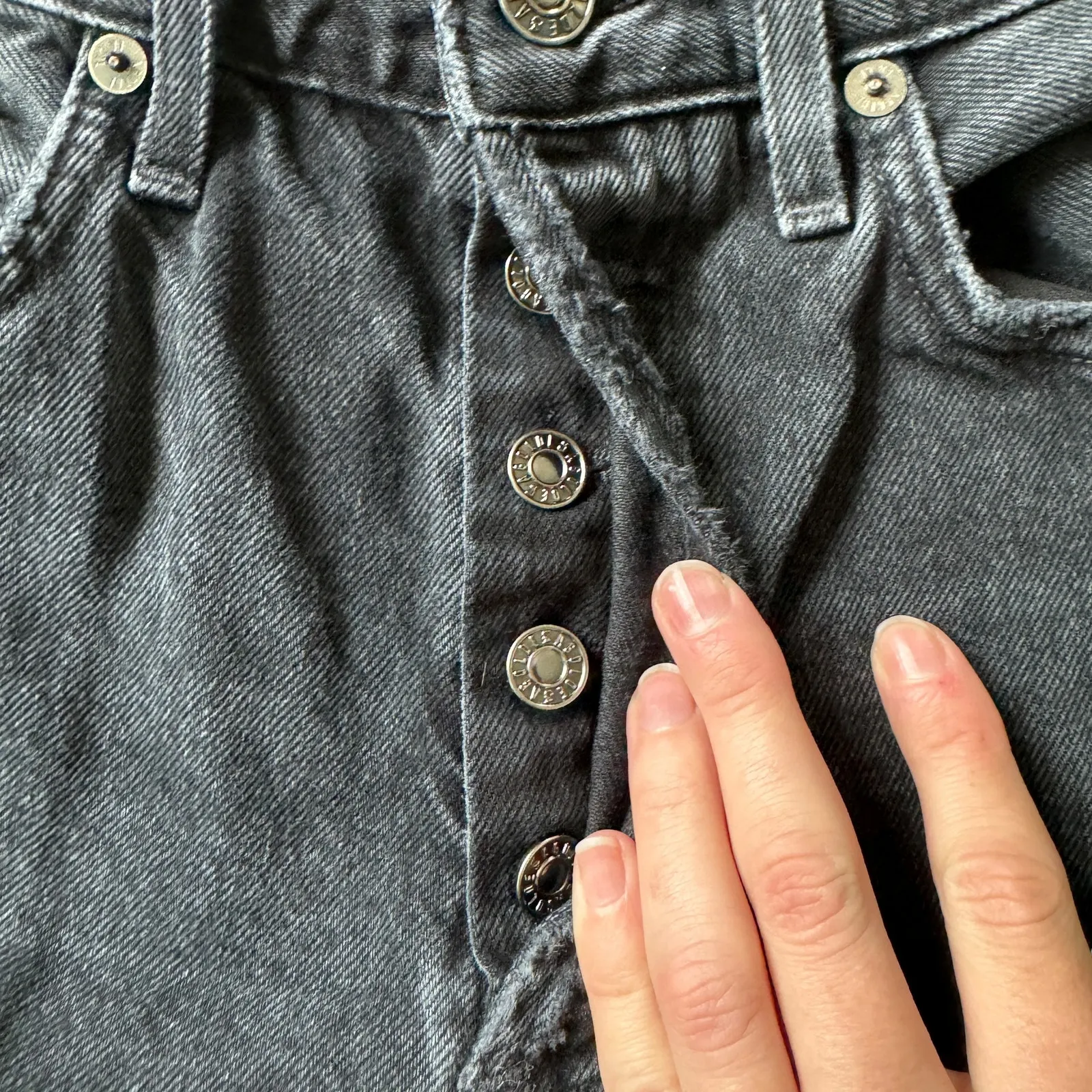 AGOLDE Lana Straight Jeans Black Grey Distressed - Image 6