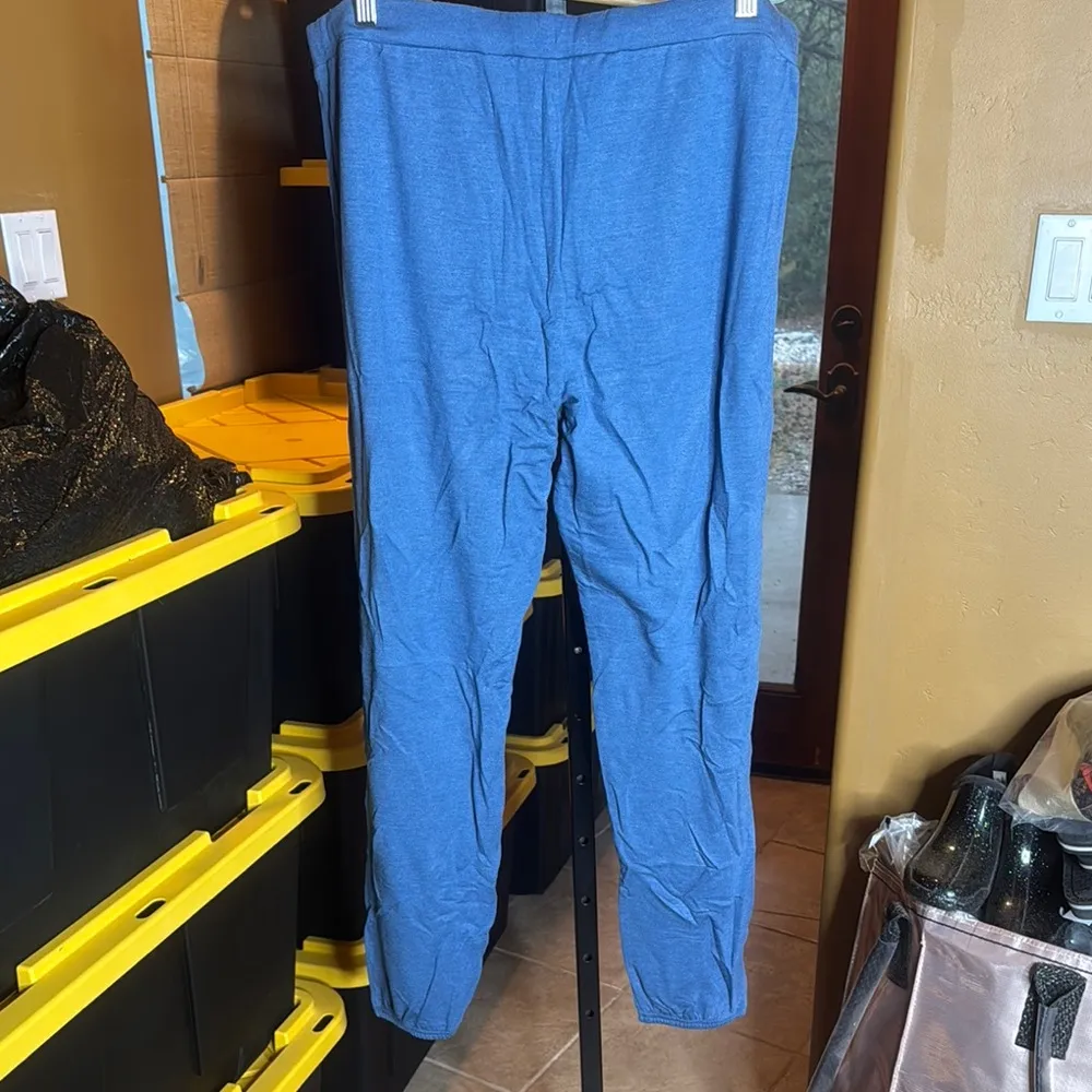 NIP Victoria’s Secret Denim Blue Pajama Satin Tie Jogger Pants Size XL - Image 6