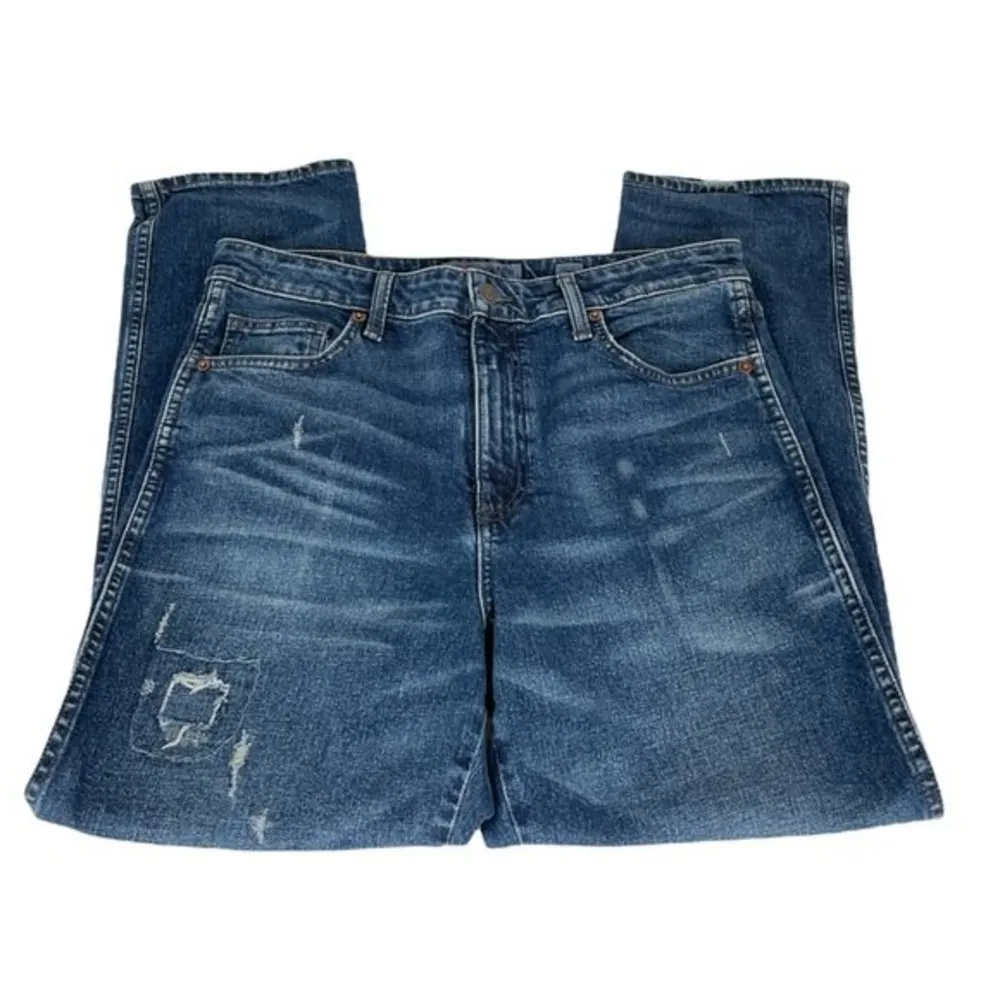 Lucky Brand The High Rise Tomboy Distressed Straight Leg Jeans Blue Size 10/30 - Image 7