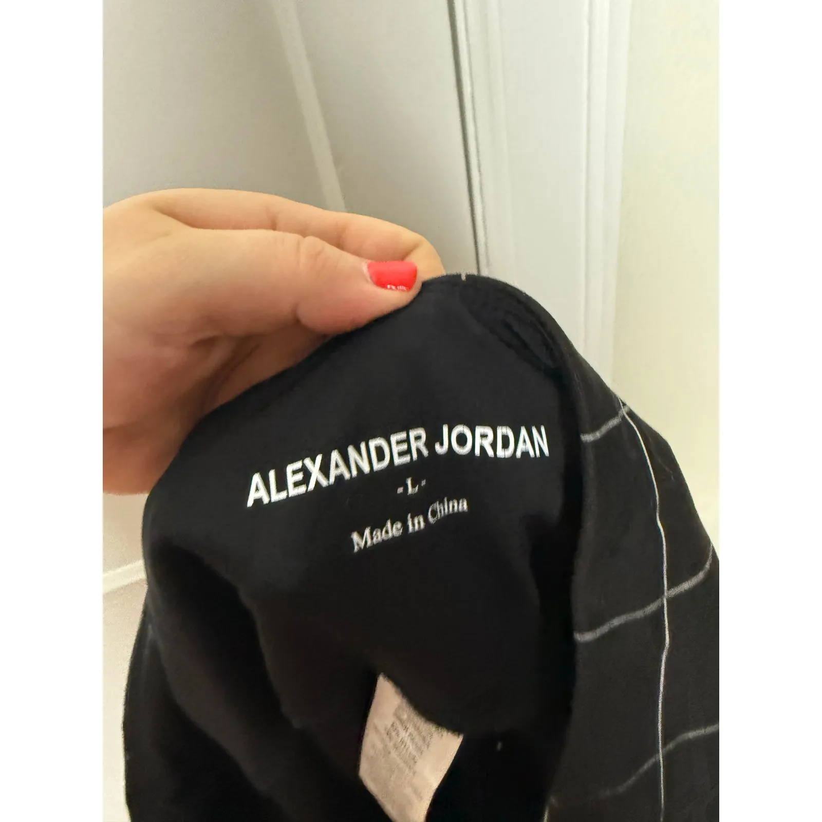 Alexander Jordan Black Tummy Control Plaid Straight Leg Stretch Pull On Pants L Size L - Image 6