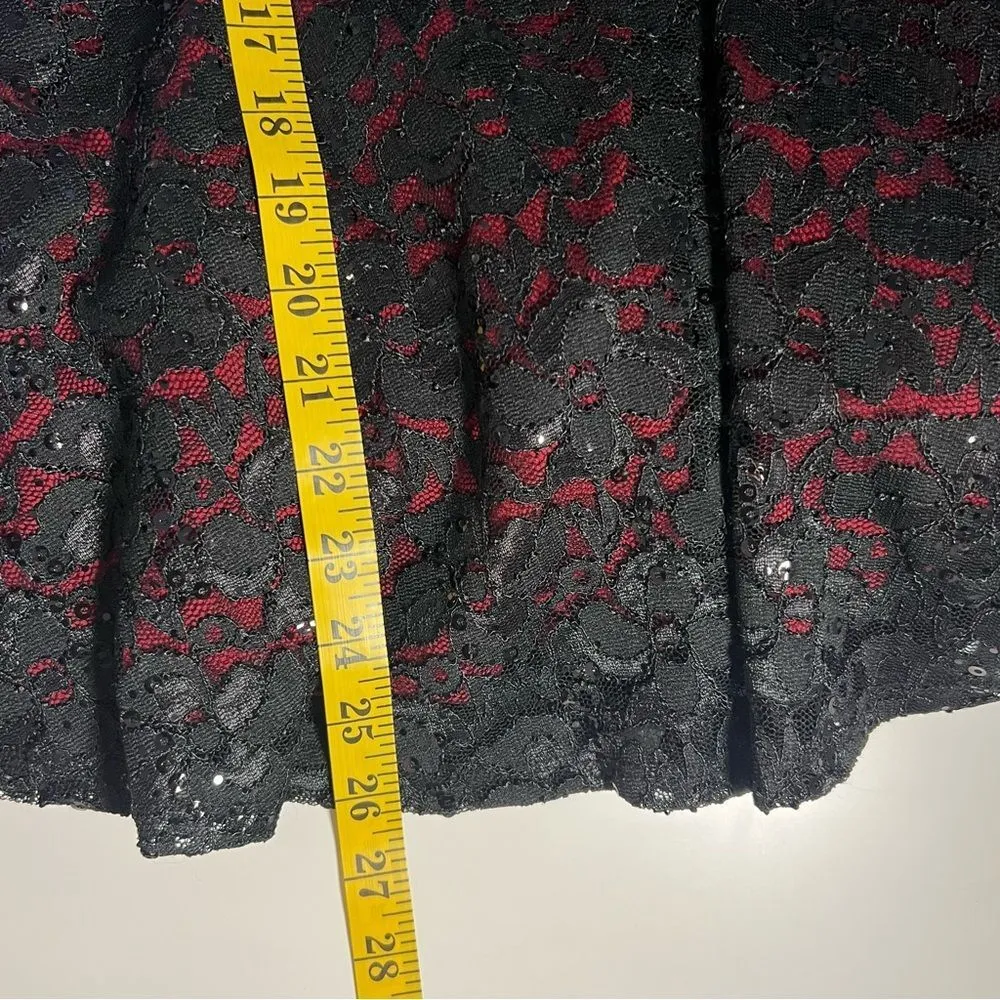 Love Reign Strapless Black Lace Overlay Dress Sz M Sequin Grunge Whimsigoth HOCO - Image 5
