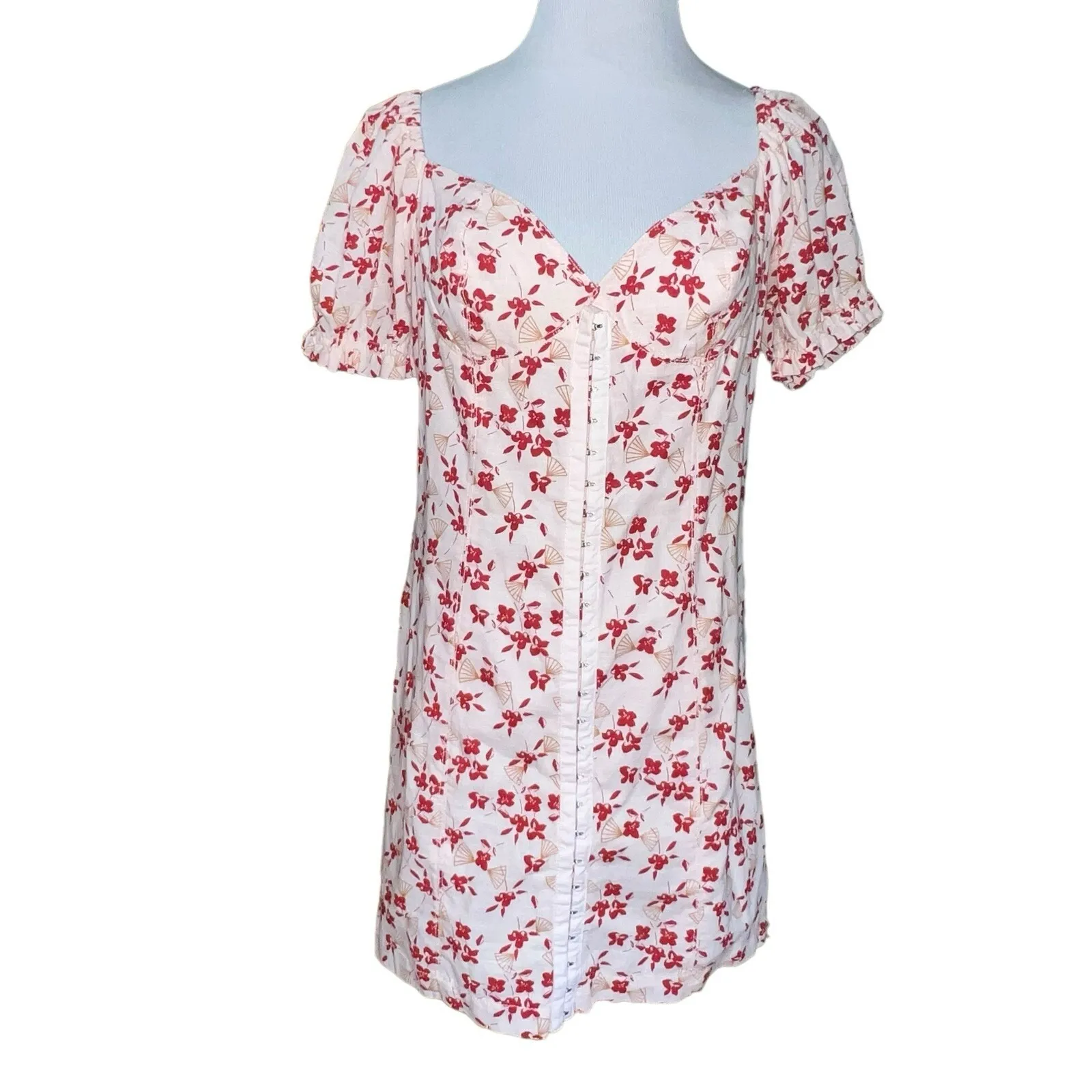 URBAN OUTFITTERS Uo‎ Britney Hook & Eye Mini Dress In Pink Women Size Large New - Image 2