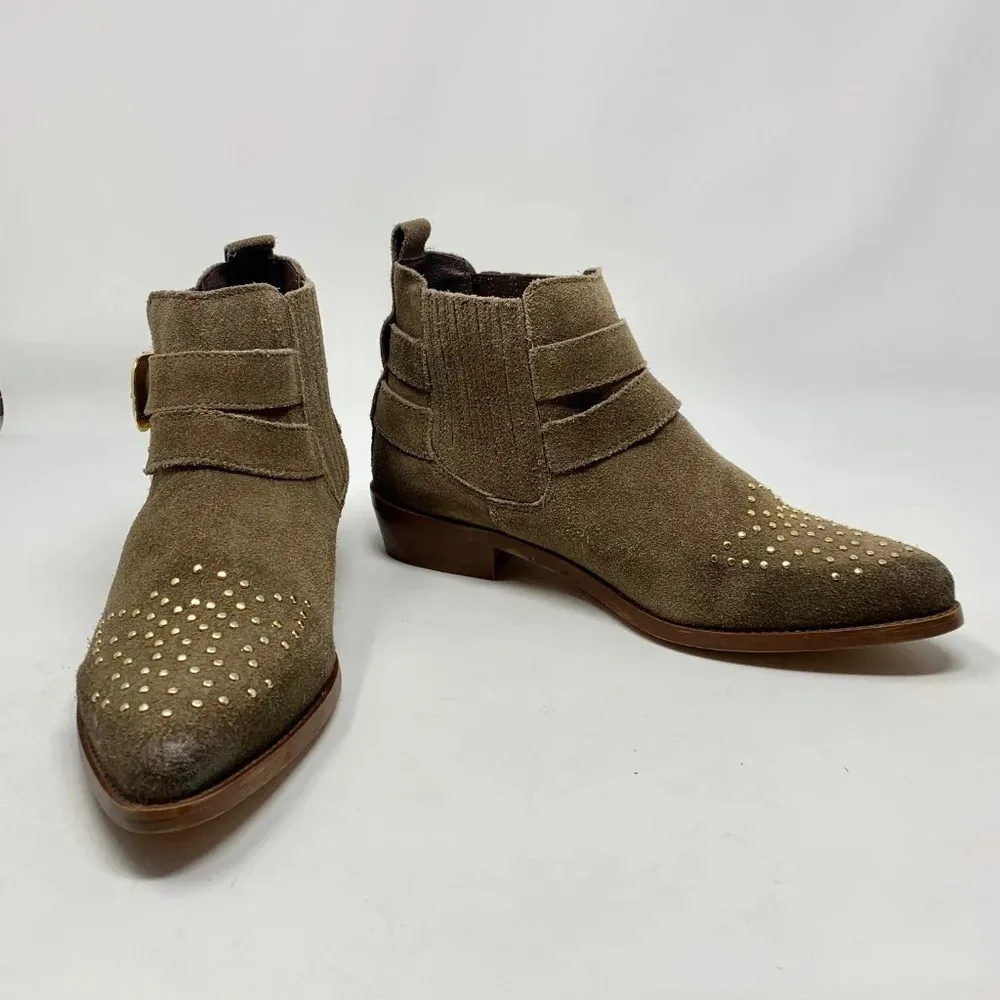 Steve‎ Madden Nann Booties w/ Gold Studs Buckle - Image 4