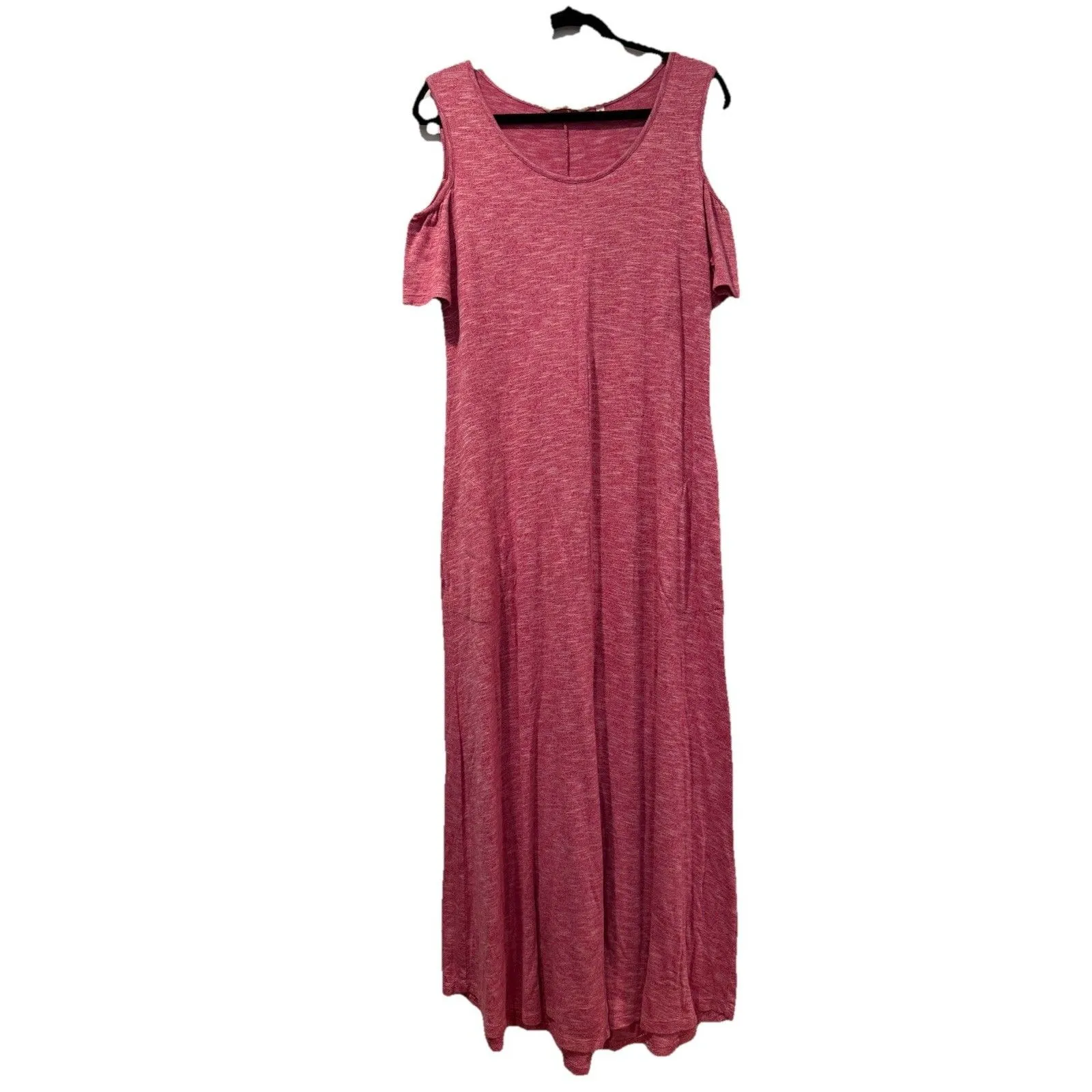 Soft Surroundings Maxi Dress Womens Medium Cold Shoulder Stretch Pockets Travel - Image 2