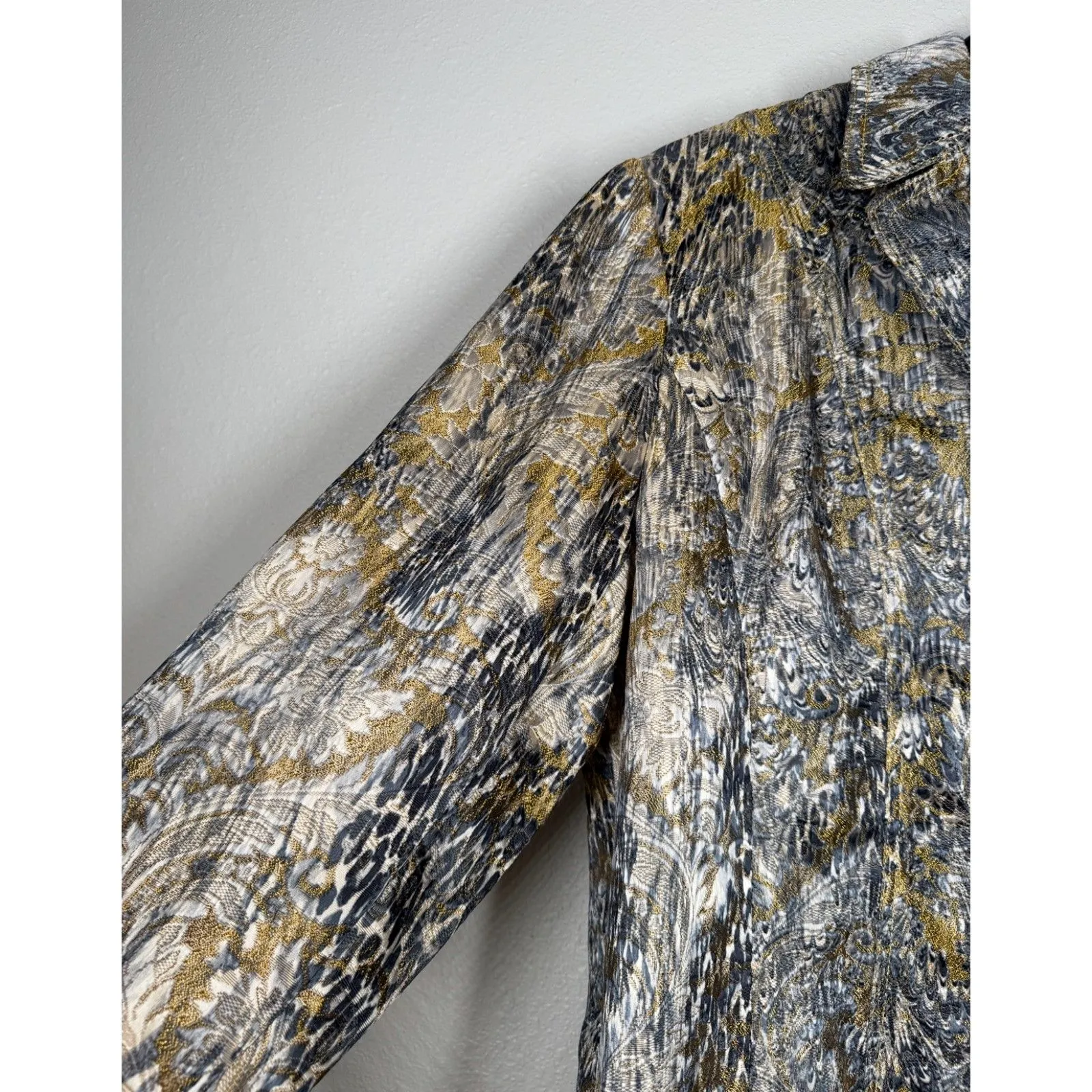 NWT Vtg Chico's Goldie Jacquard Jacket Sz 3/XL Artsy Tapestry Boho Art to Wear - Image 2