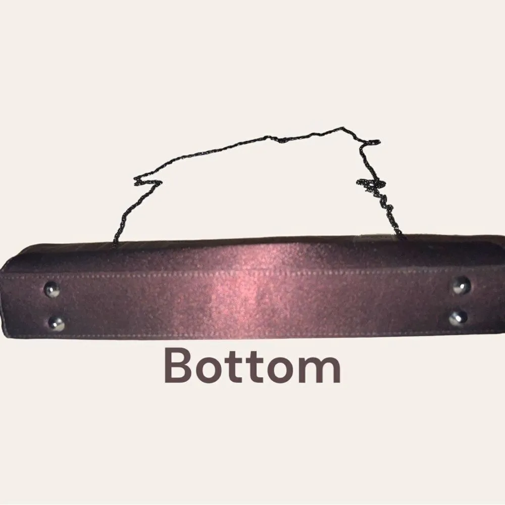 Carlo Fellini satin sheen brown simple but classic evening clutch - Image 5