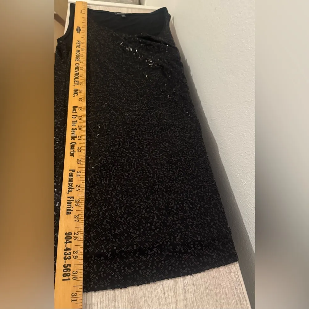 Eileen Fisher Silk All Over Sequin Mini Dress LBD Party NYE Festive Size Medium - Image 5