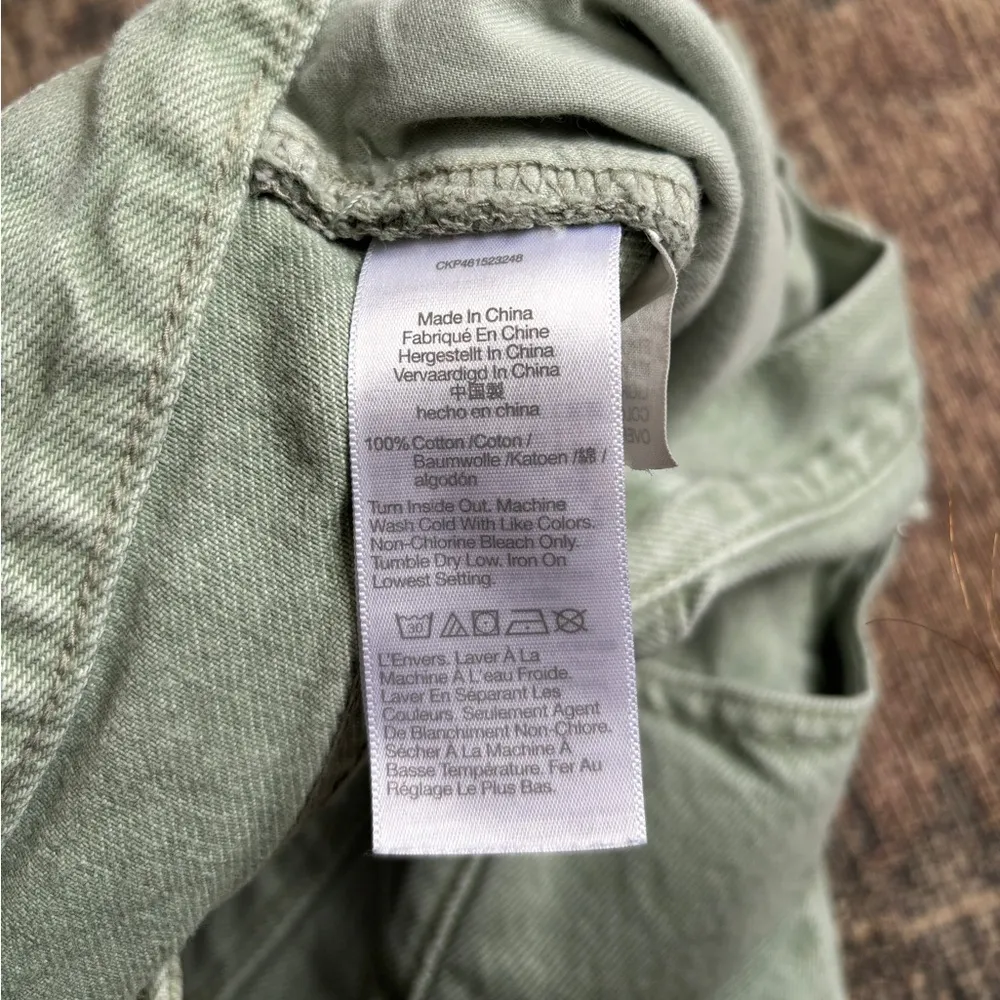 Madewell Baggy Straight Jeans Size 28 Garment Dyed Edition Sage Green - Image 7