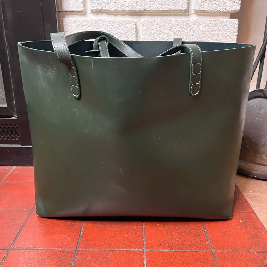 Mansur Gavriel women’s big green leather tote - Image 14