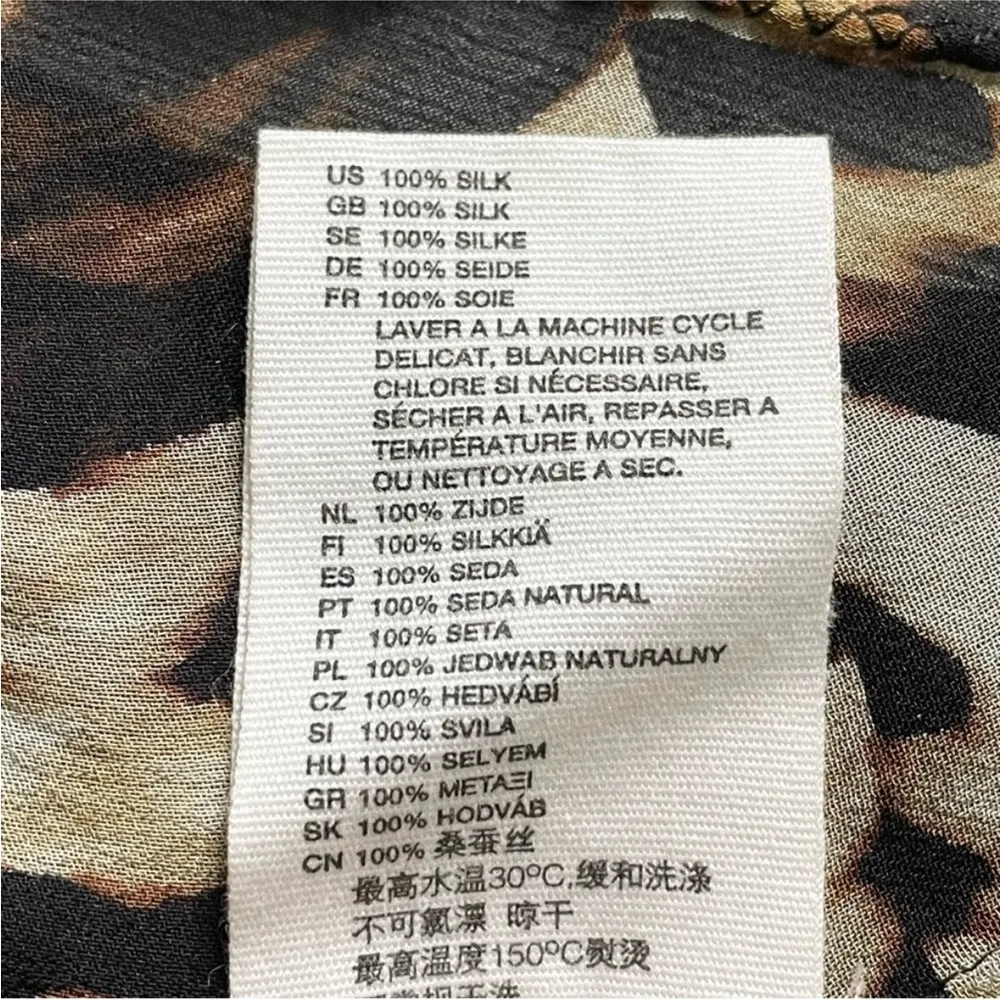 Roberto Cavalli X H&M 100% Silk Off Shoulder
Sheer Ruffle Leopard Print Dress - Image 9