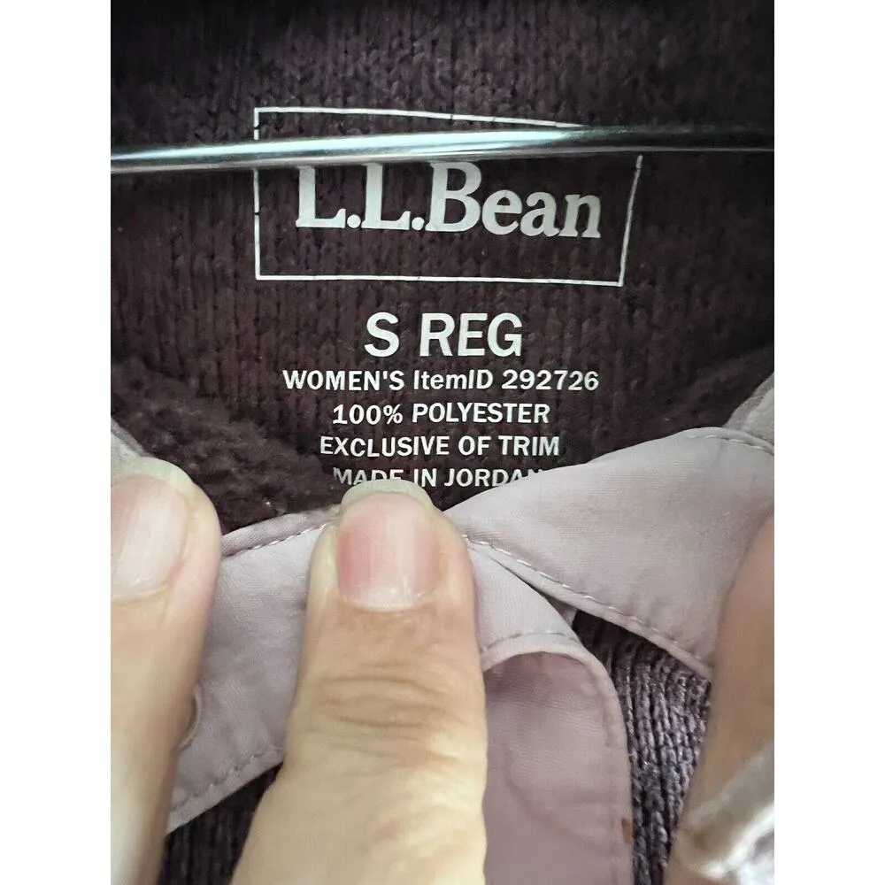 LL Bean Womens Sweater Fleece Pullover Knit Stretch Snap Pewter Sz S Gorp core - Image 4