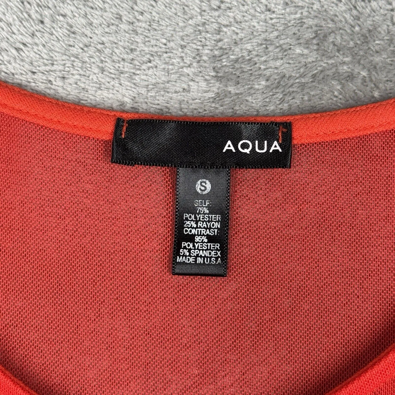 Aqua Shirt Womens Small Orange Peplum Top Sexy Chic Y2K Mesh Partywear Cocktails - Image 5