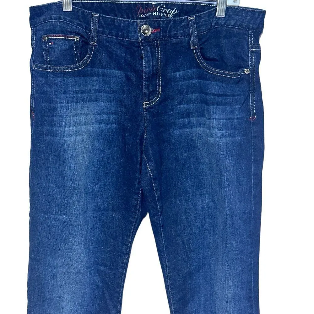Tommy Hilfiger Spirit Crop Dark Blue Denim Size 14 Excellent Condition - Image 3