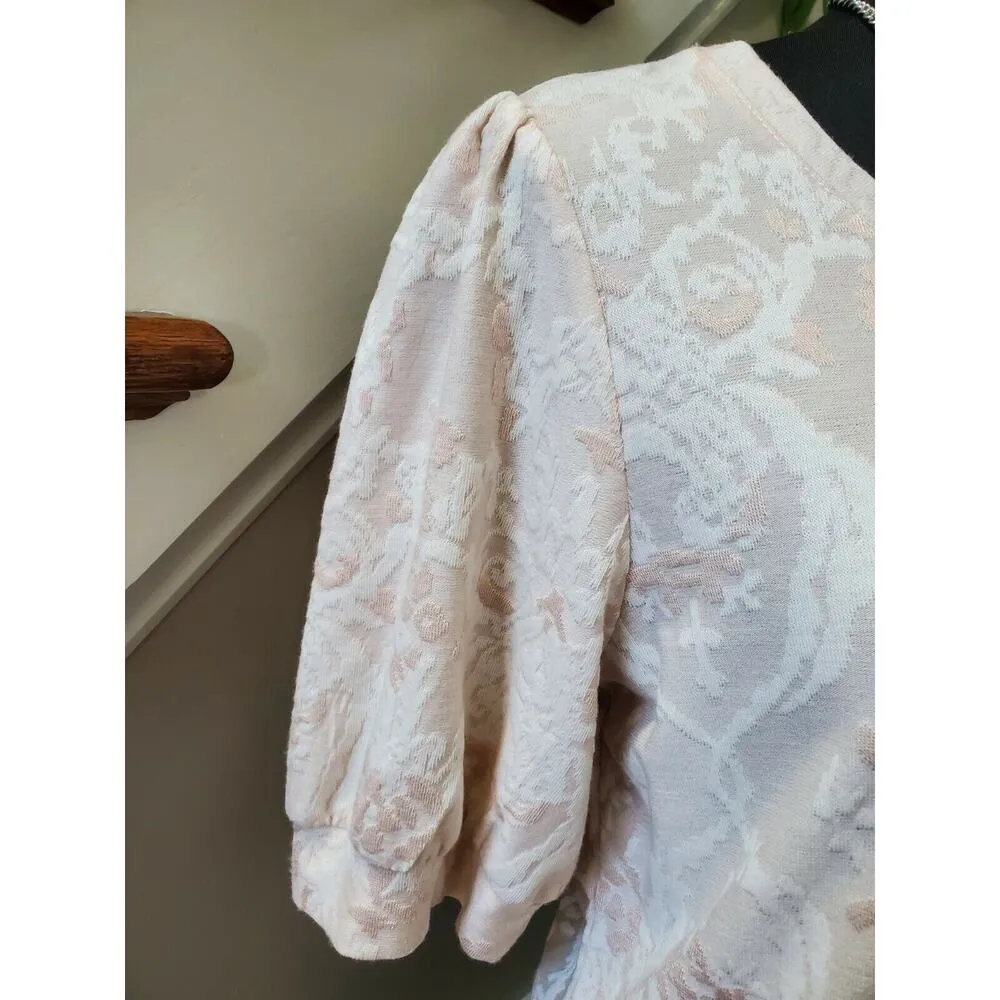 Rose+Olive Women's Pink Floral Rayon Round Neck Half Sleeve Casual Shirt Size L - Image 4