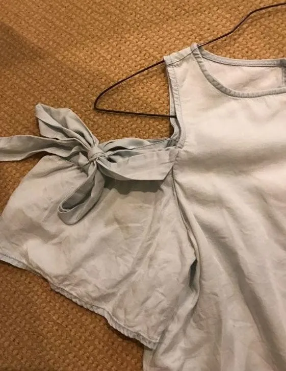 Cold Shoulder Bow Blouse - Image 2