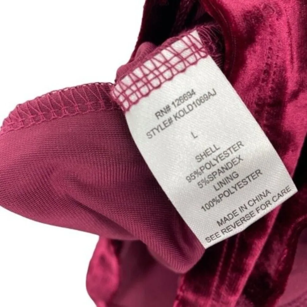 Crushed Velvet Babydoll Dress Goth Vamp Y2K Red Size L - Image 10