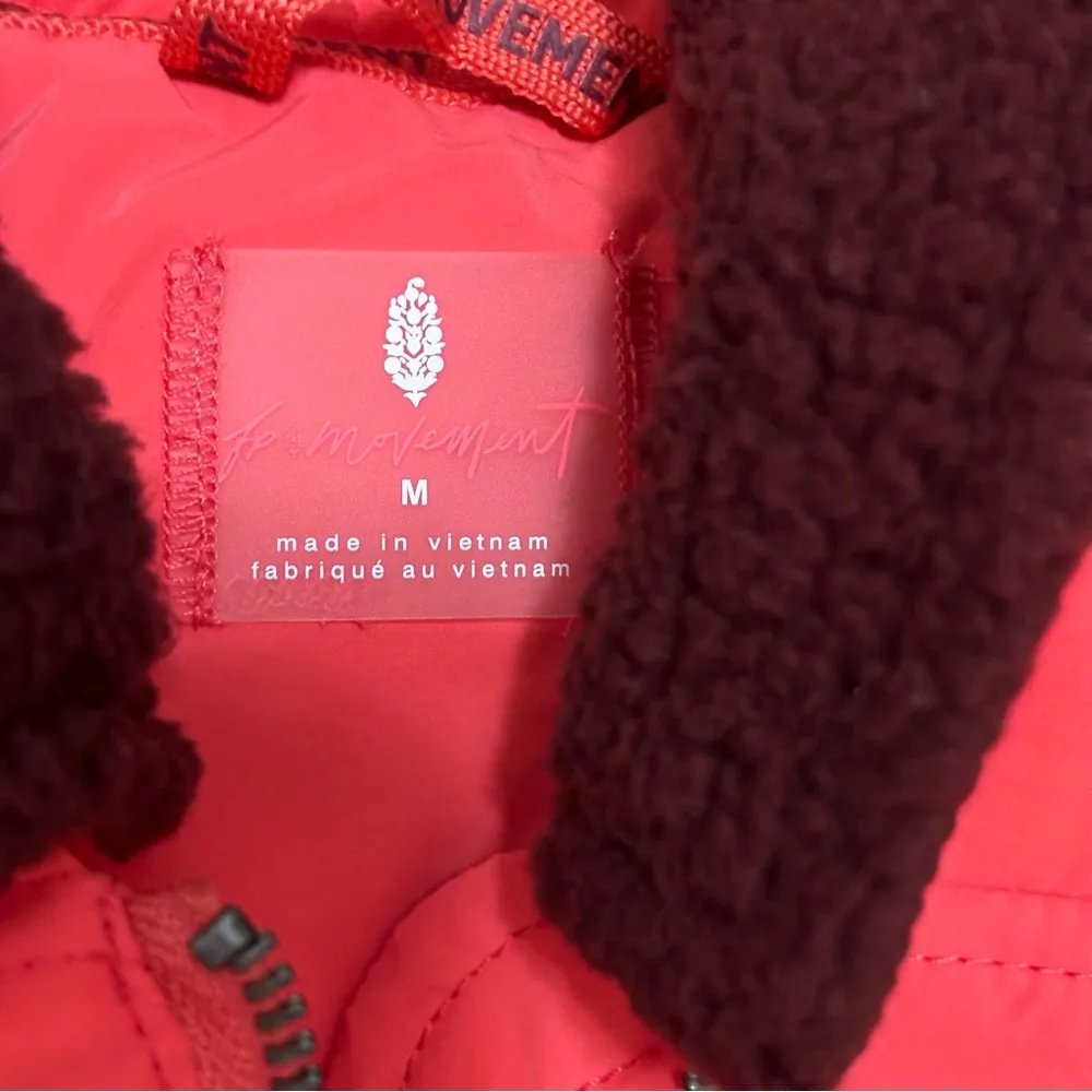 NWT New Free People Outpost Bomber Cherry Tomato Combo Jacket Size M - Image 5