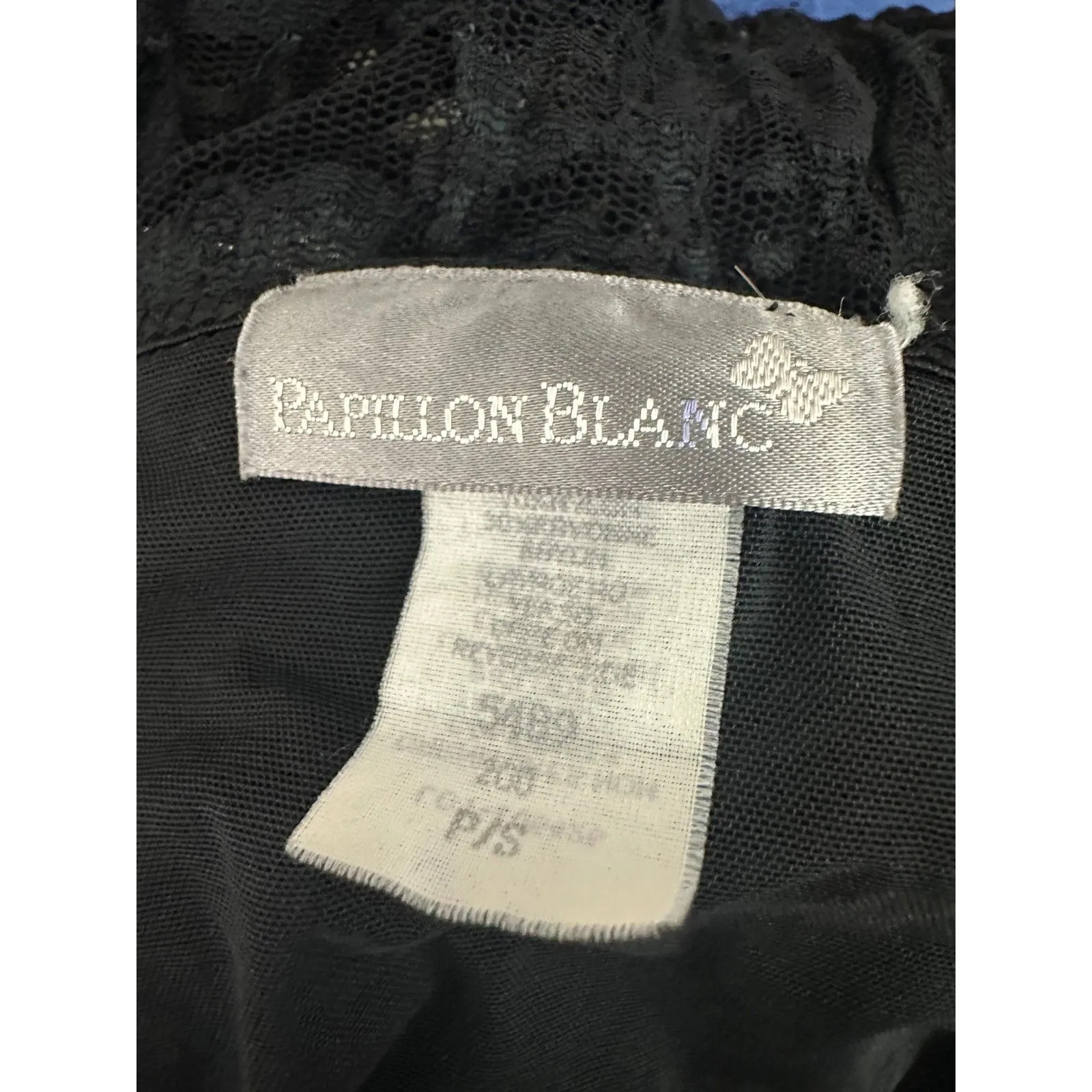 Papillon Blanc Vintage Lace Long Sleeve Corset Grunge Coquette Blouse Small Black - Image 3