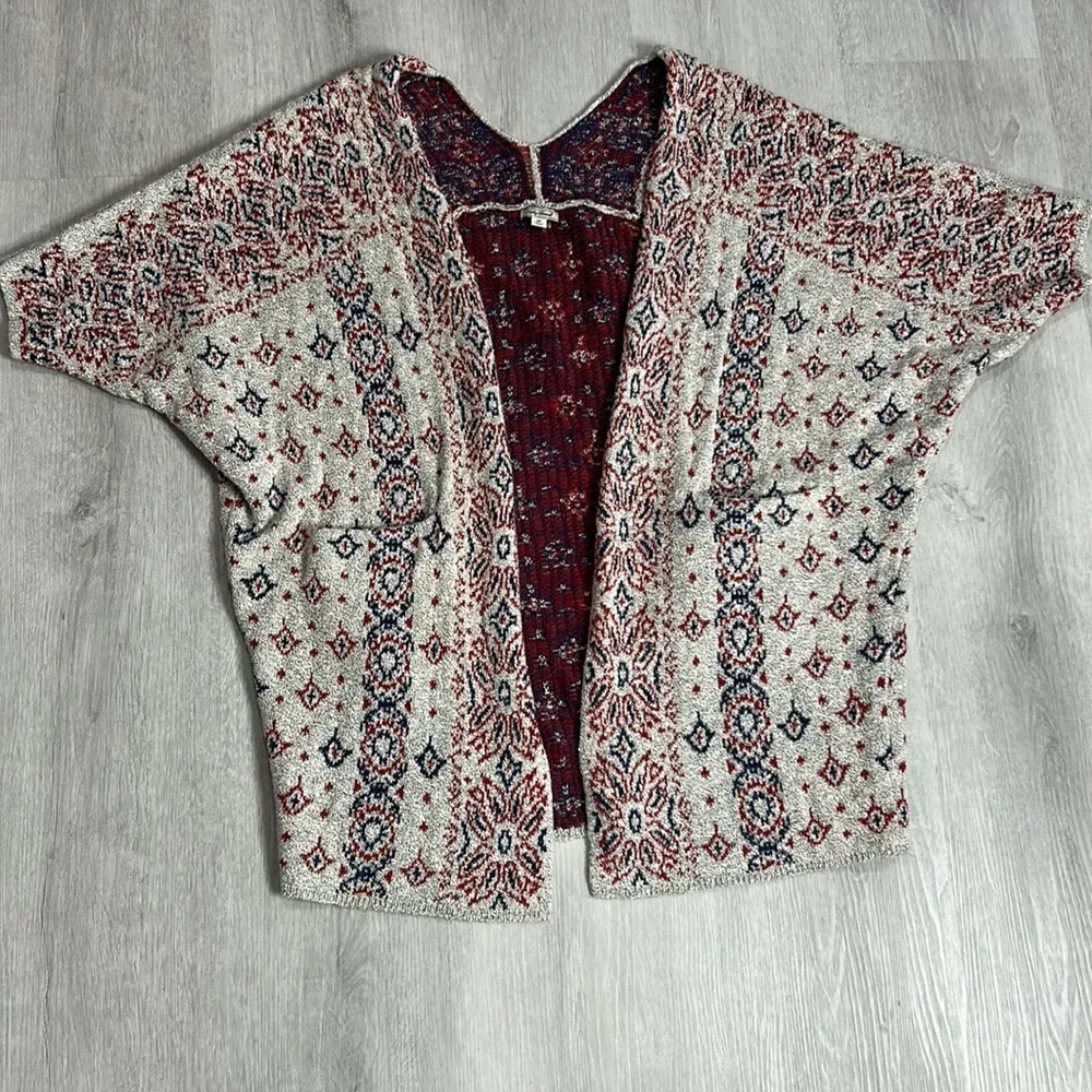 Lucky brand • boho diamond open front cardigan sweater - Image 5