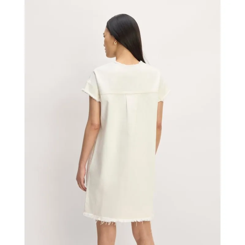 Everlane The Denim Workwear Frayed Hem Shirtdress in Bone XL - Image 9