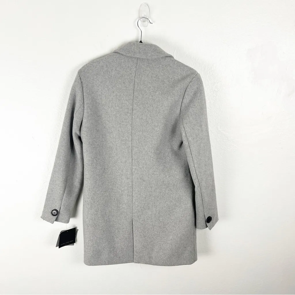 MARC NEW YORK Heather Gray Wool Blend Double Breasted Lined Pockets Coat XXS - Image 2