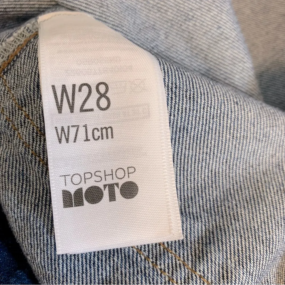 Topshop Moto Button Front Denim Mini Skirt Size 28 - Image 7