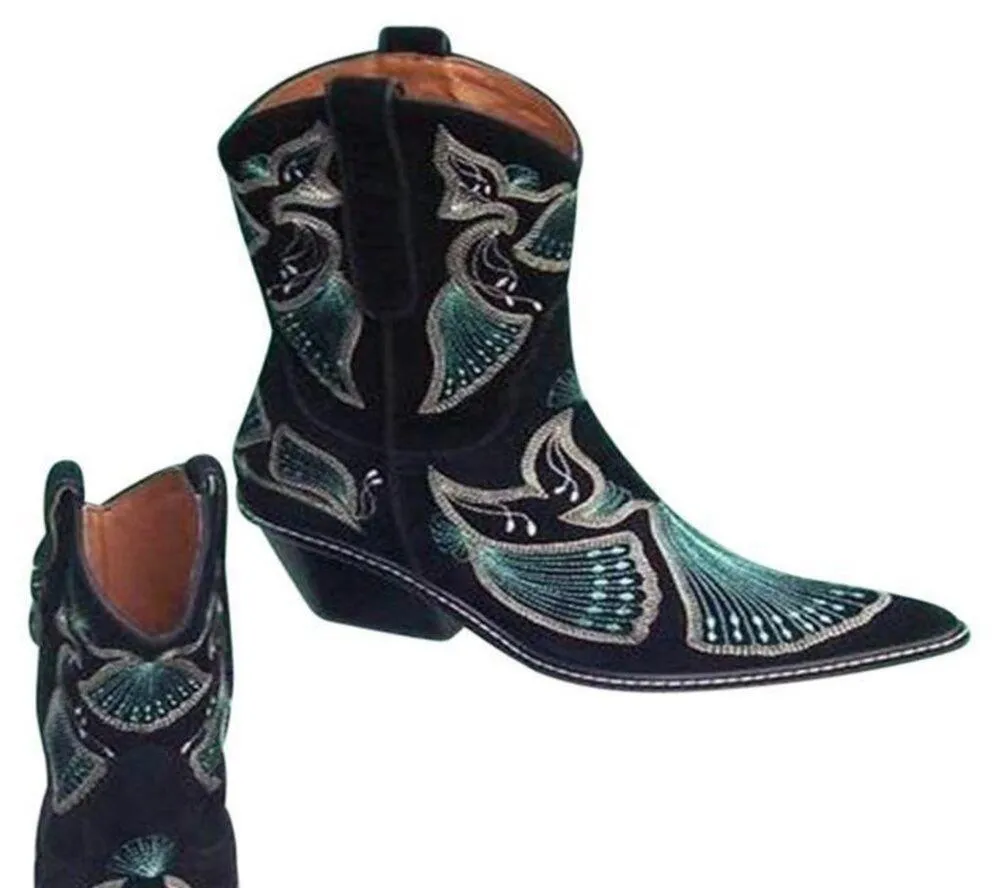 Donald Pliner Western Couture Black Suede Peace Boot Shoe New Intricate $625 NWT - Image 6