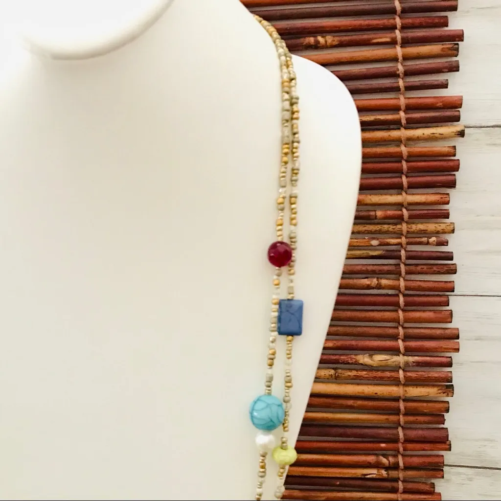 Chico’s Two Strand Beaded Long Necklace NWT - Image 2