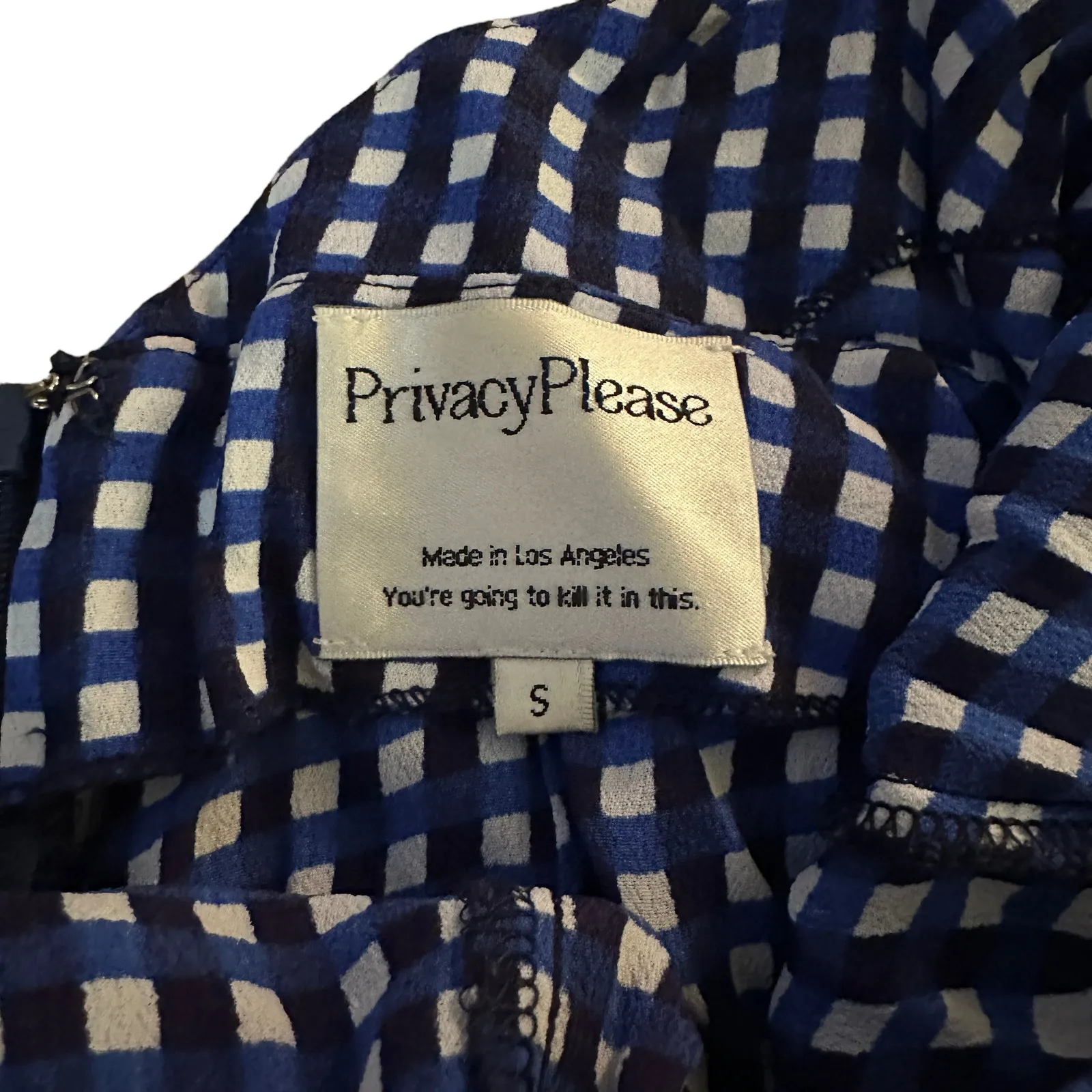 Privacy Please  Orchard Romper Elysian Blue Plaid Revolve - Image 5