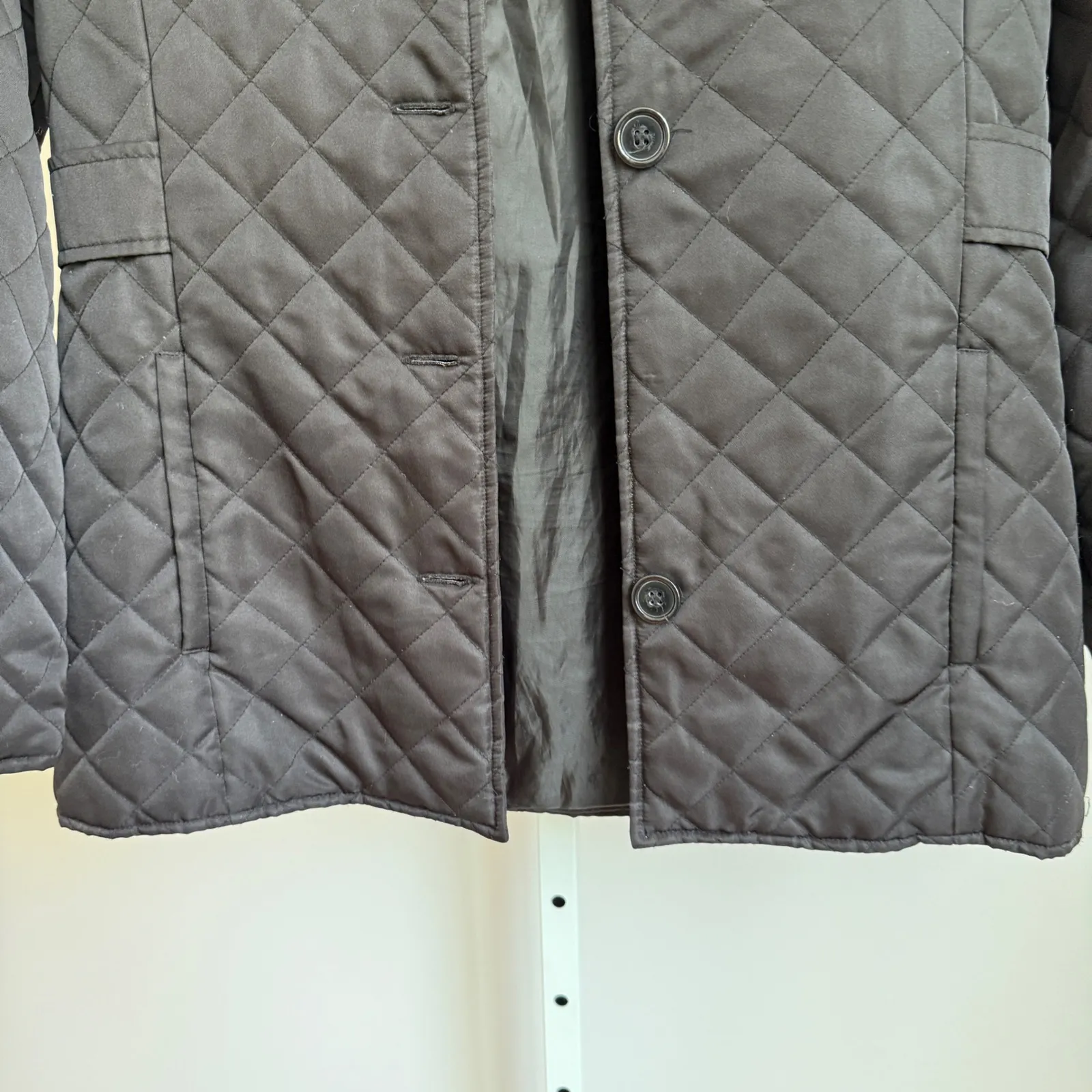 Lilly Pulitzer Black Quilted‎ Jacket Button Front sz M Outdoors Grandmacore - Image 2