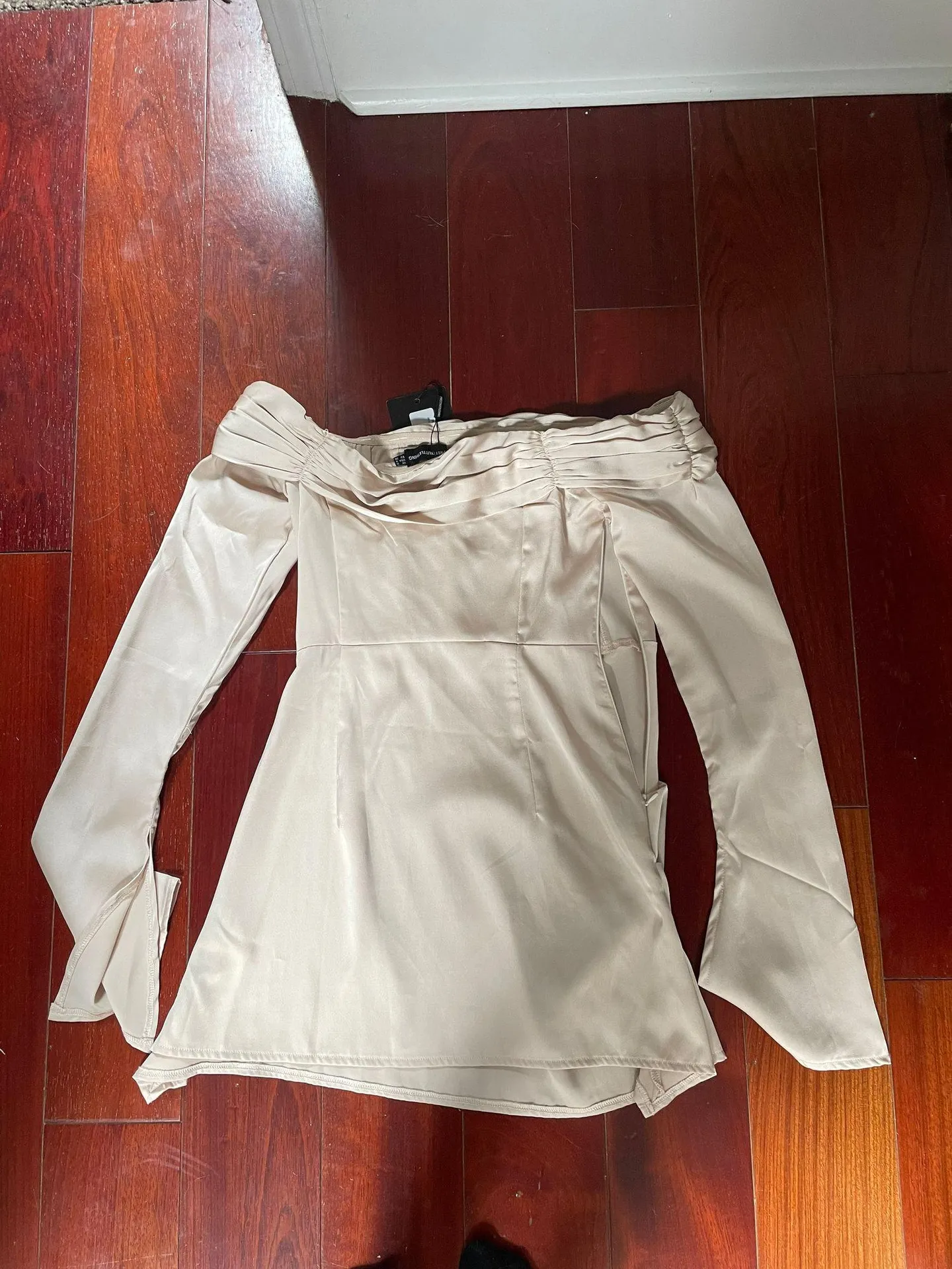 Pretty Little Thing Champagne Satin Silk Dress - Image 5