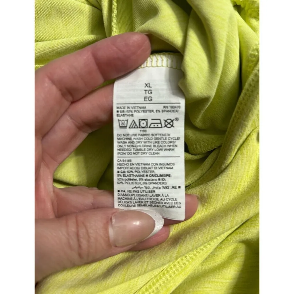 Old Navy XL Lime Green Breathe On Knit Wrap Romper Drawstring Waist Active NWT - Image 11