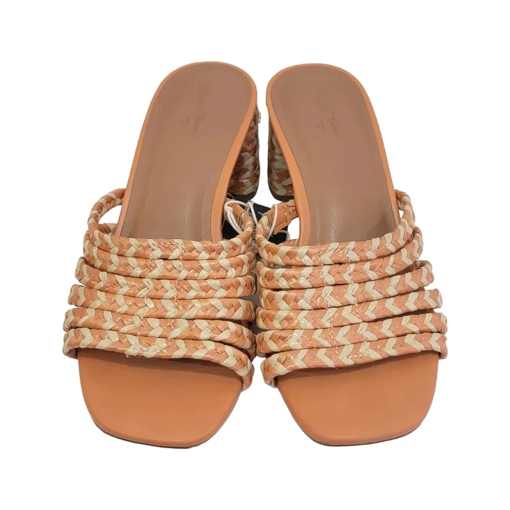 Orange Woven Chunky Heel Mule Open Toe Sandals Woman's Sz 7 NWT Universal Thread - Image 3