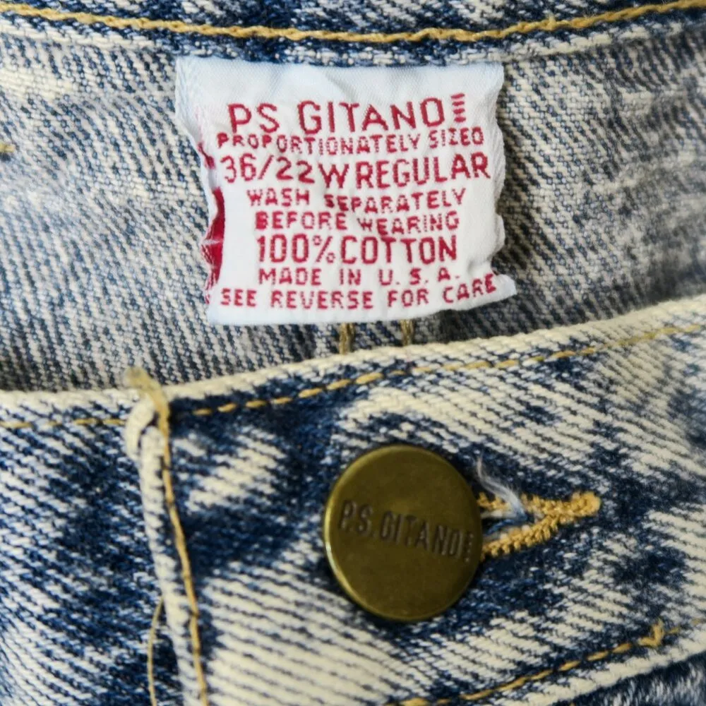 Vintage 80s PS Gitano Acid Wash Jeans Blue Size undefined - Image 8