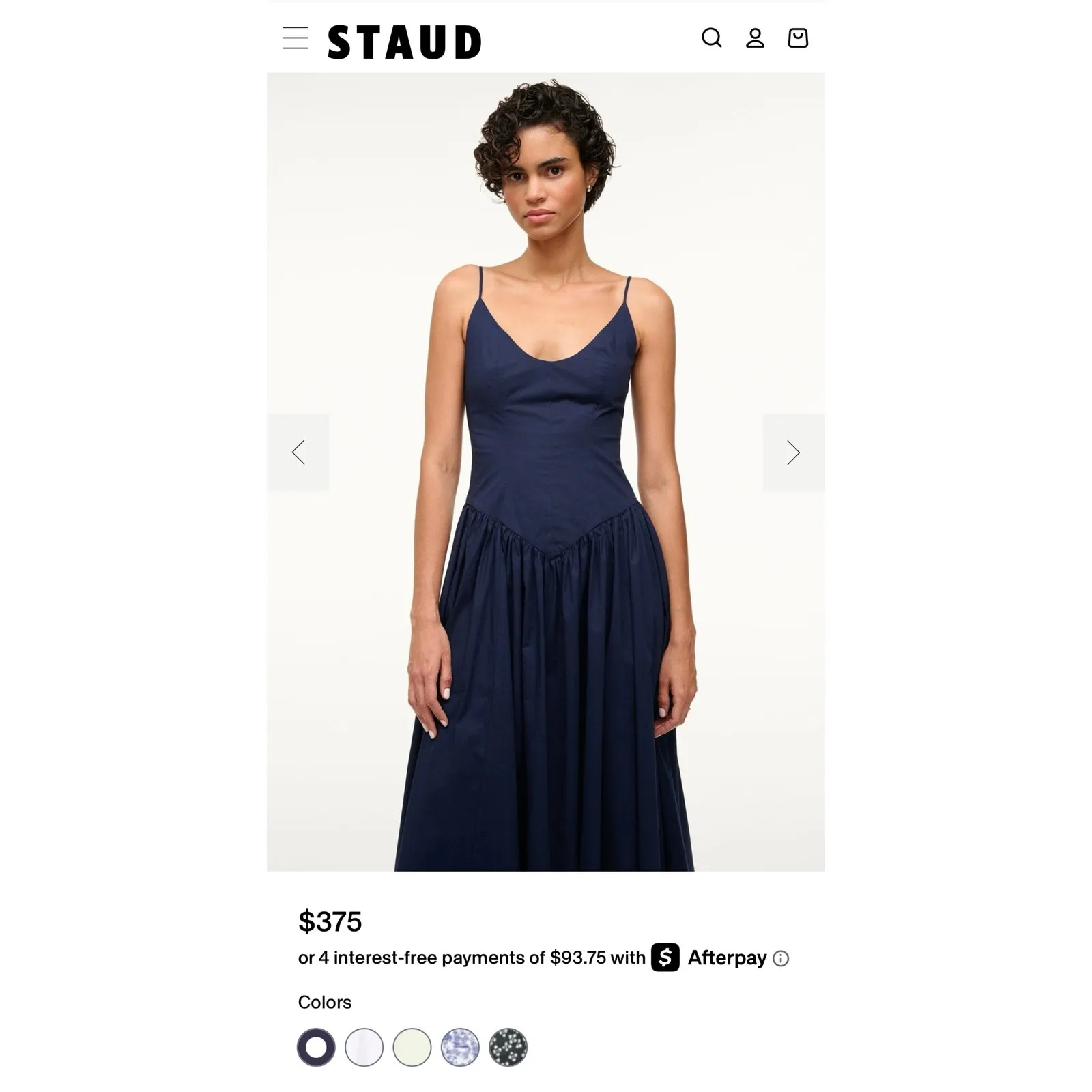 STAUD Navy Dena Midi Dress size 4 - Image 2