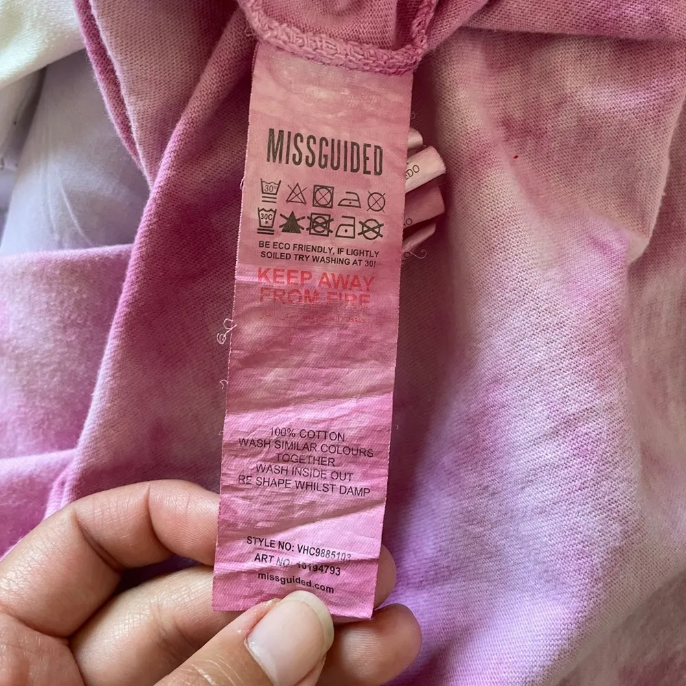 Missguided Plus Tie Dye Pink Tee (US 12) - Image 5