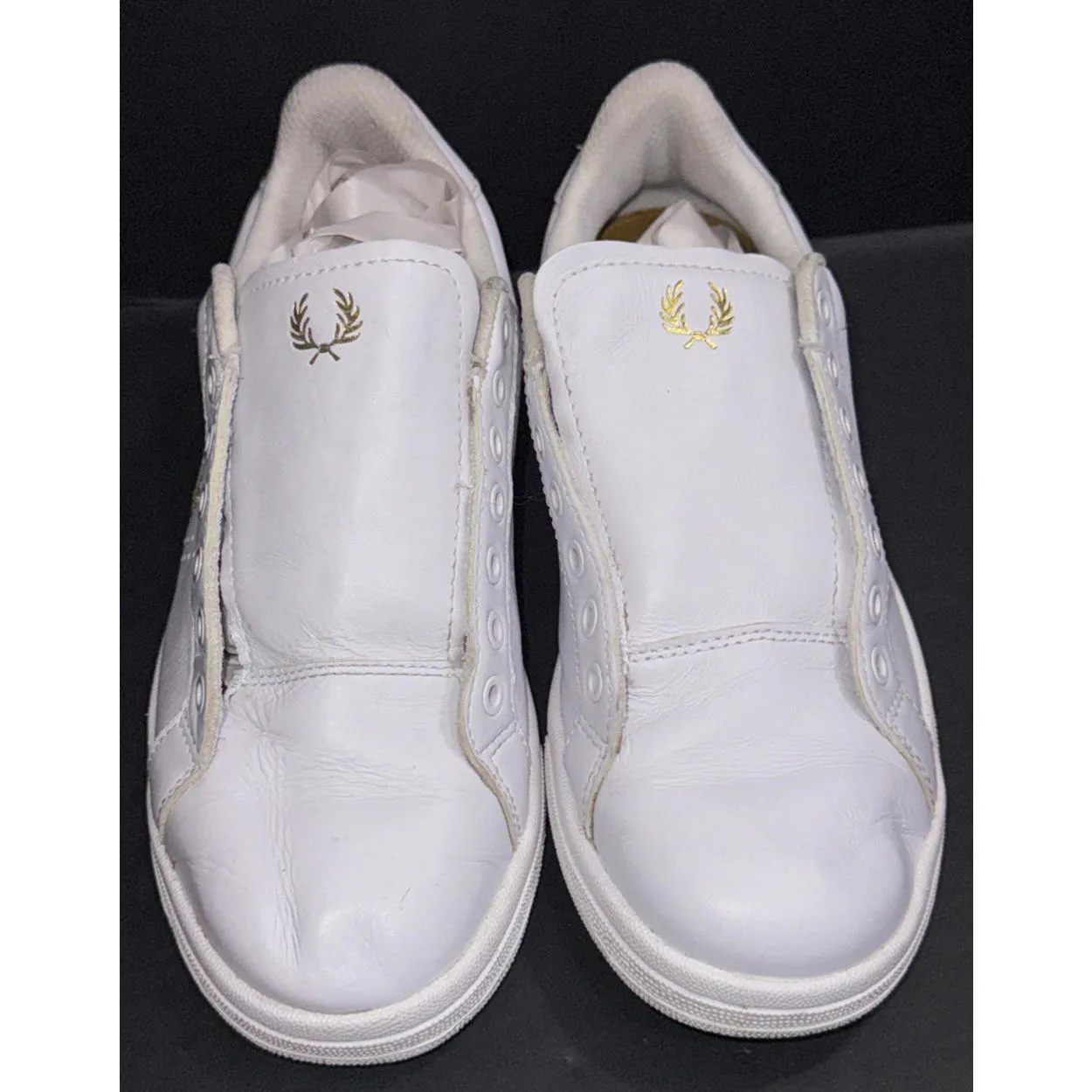 Fred Perry White Canvas Low Trainer Designer Athleisure Sneakers Shoes Womens 6 - Image 14