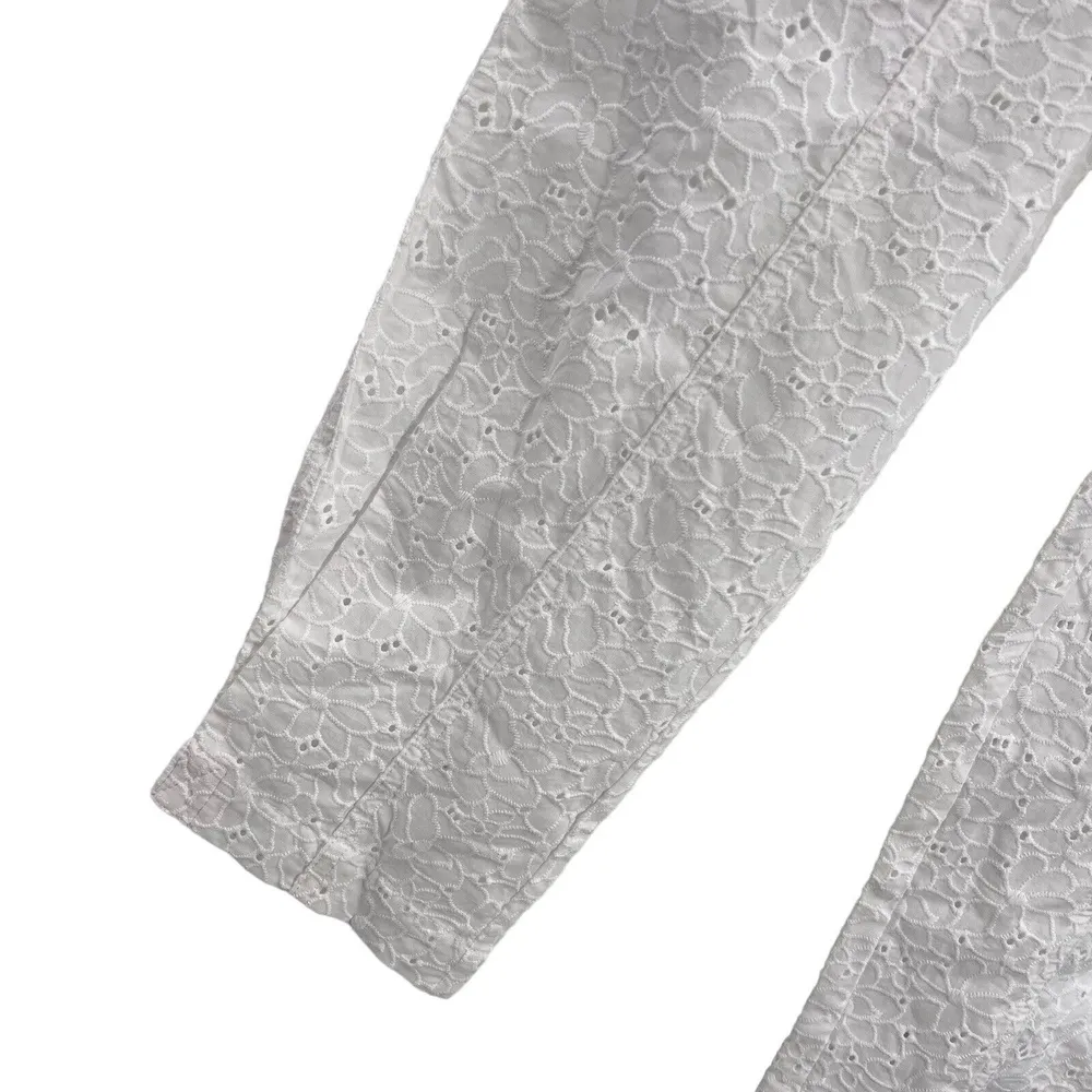 Derek Lam 10 Crosby Pant White Eyelet Lace Mila Cargo Feminine Boho Size 6 New - Image 3