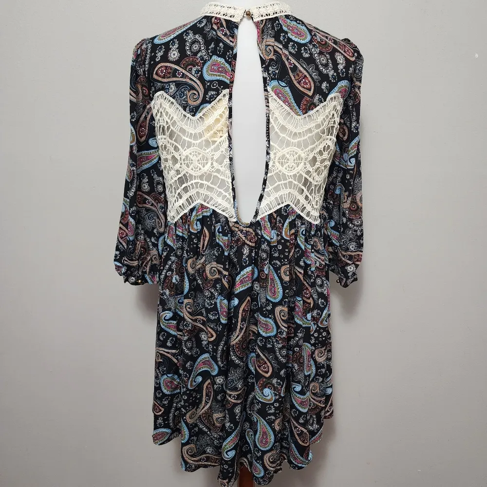 Jodifl black paisley tunic dress size medium - Image 6