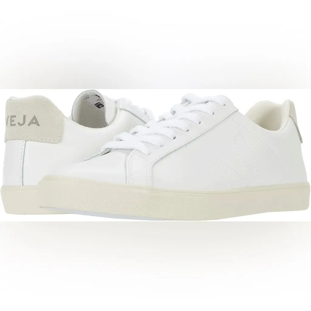 NWOT VEJA esplar white Leather Sneakers - Image 3