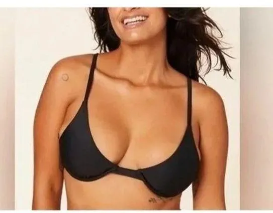 NWT Andie The Sicily Top Underwire Hook Closure Removable Cups XS Black #3690 - Image 1