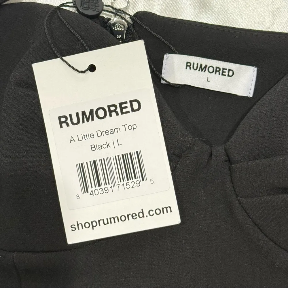 Rumored A Little Dream Top Corset Crop Tank Top Bows Black Large New Whimsygoth - Image 9