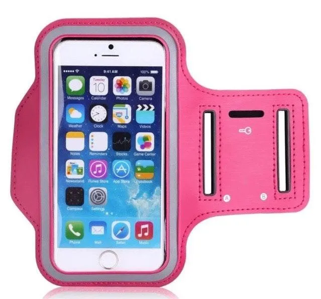 iPhone/Galaxy Sport Gym Exercise Armband Rose Red - Image 5