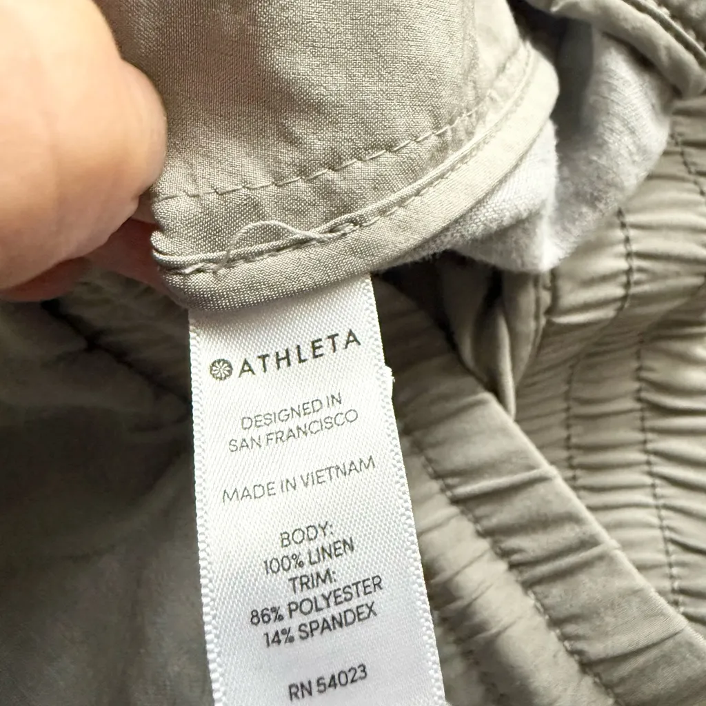 Athleta Linen Blend Athletic Shorts in Light Gray Size 0 - Image 5