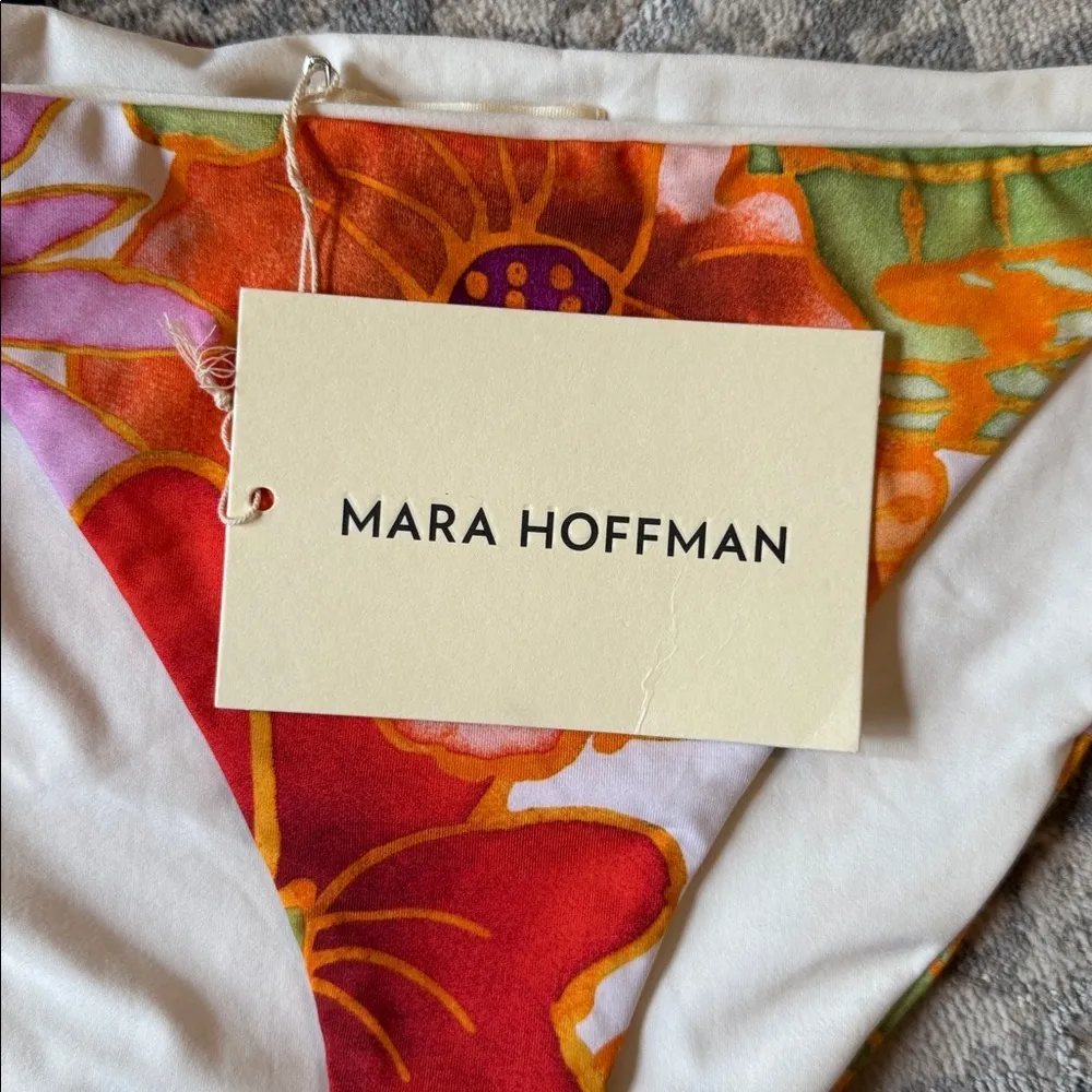 Mara Hoffman Lei String Bikini Bottom in Floral Multi Size XL NWT - Image 9