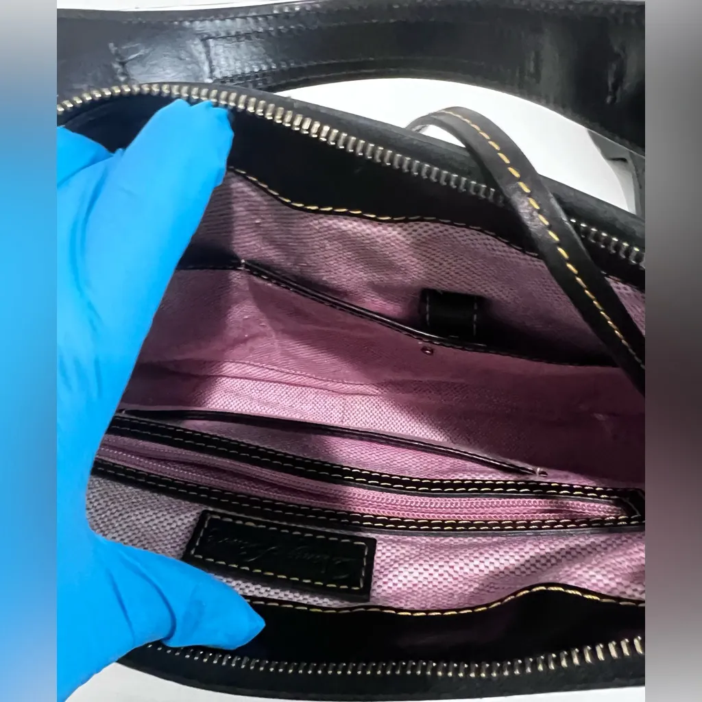 Dooney & Bourke Black Croc-Embossed Shoulder Bag - Image 9