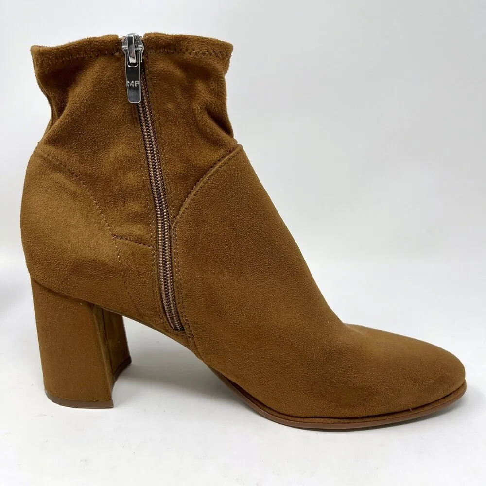 Marc Fisher Dyvine Pointy Toe Block Heel Booties Tan Brown‎ Suede Zip Size 10 - Image 6