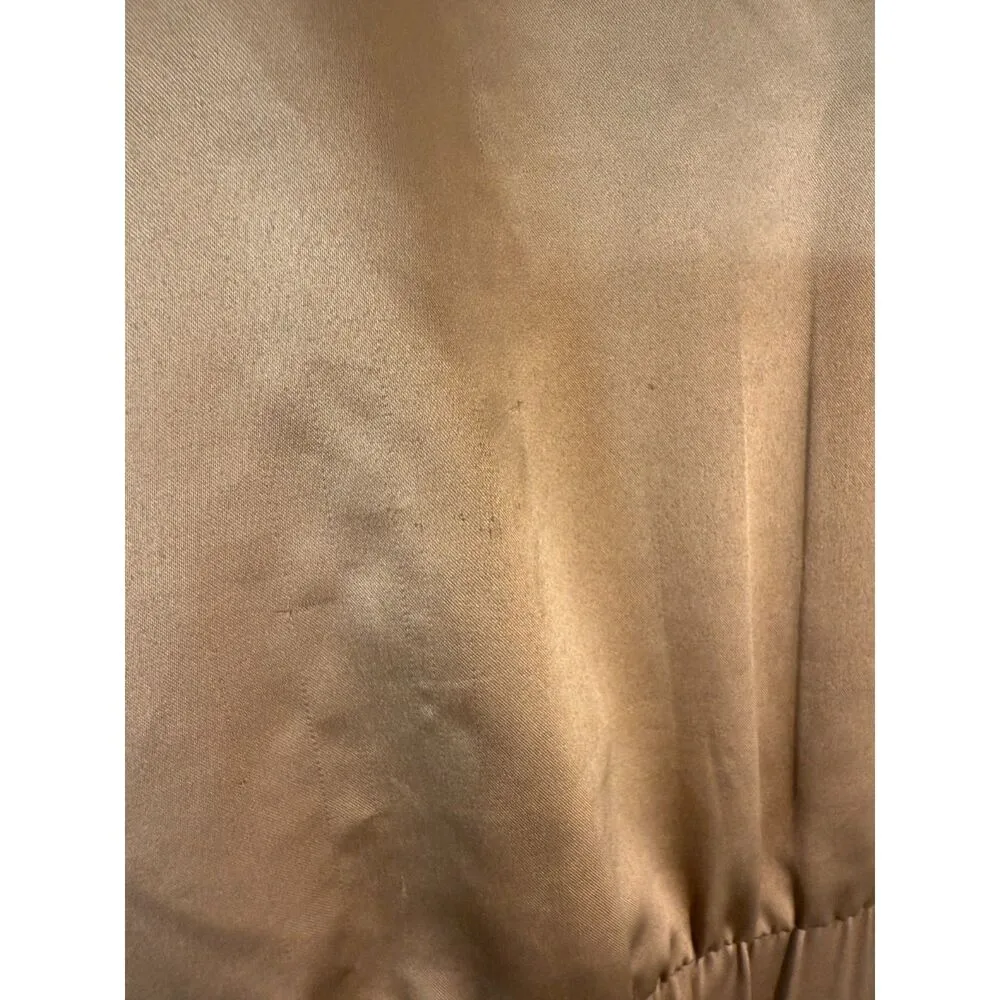 Express Satin Tan Zip Up Bomber Jacket - Image 4