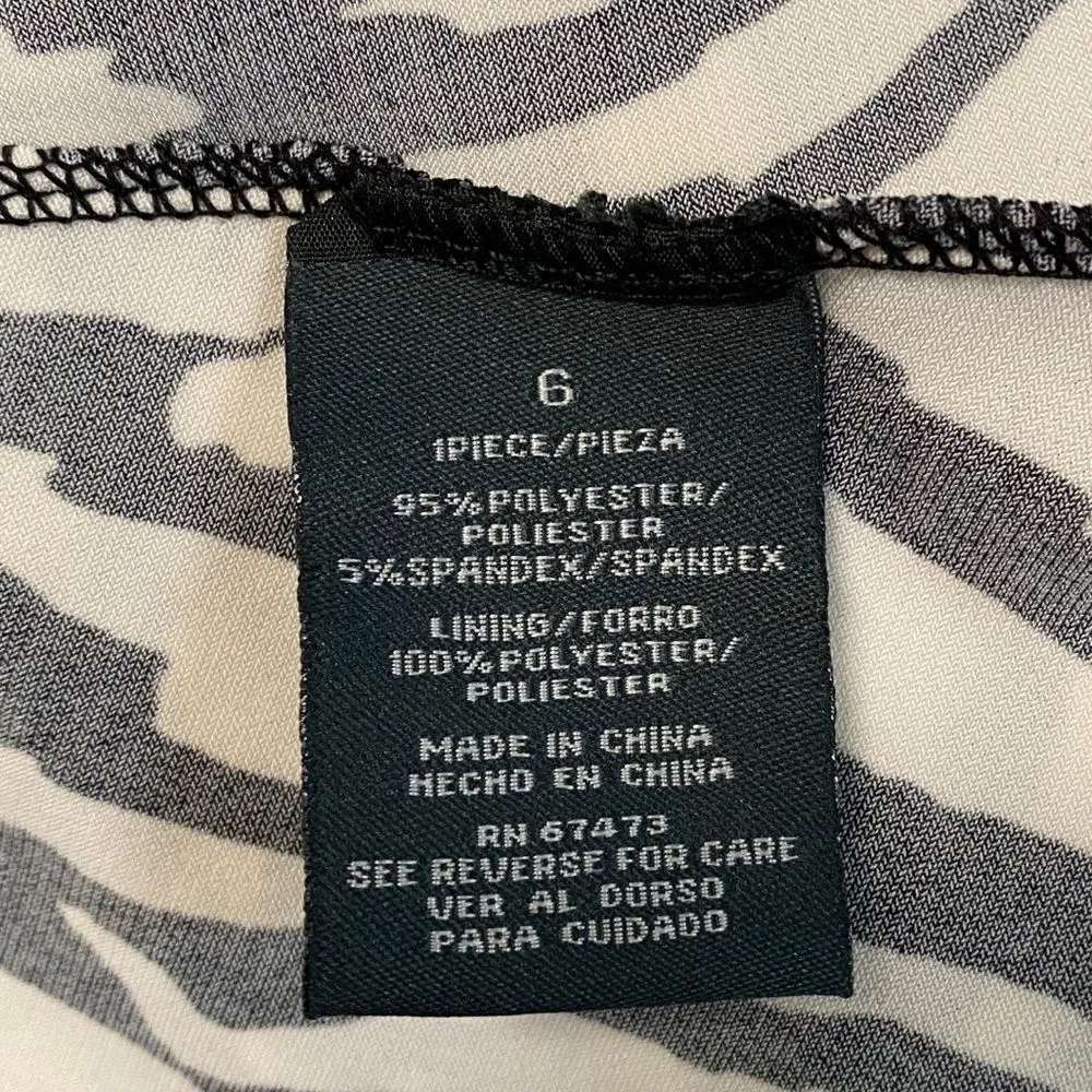 GABBY SKYE Women’s Sz 6 Black And White Twist Front Sundress Dress - Image 6